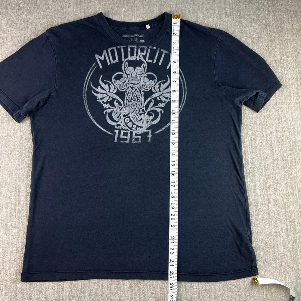 Guess Jeans Vintage T-Shirt Mens Medium Black Motorcity Skull Grunge Muscle Punk - Picture 5 of 8